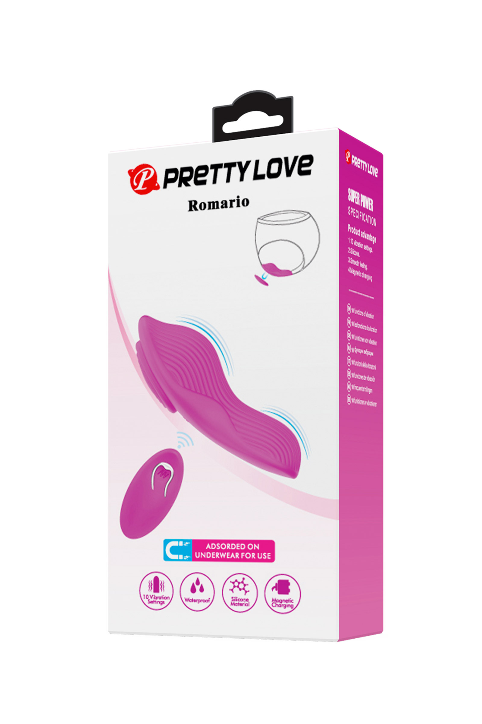 Romario Stimulateur Clitoridien pour Culotte Avec Télécommande -Rose-Pretty Love