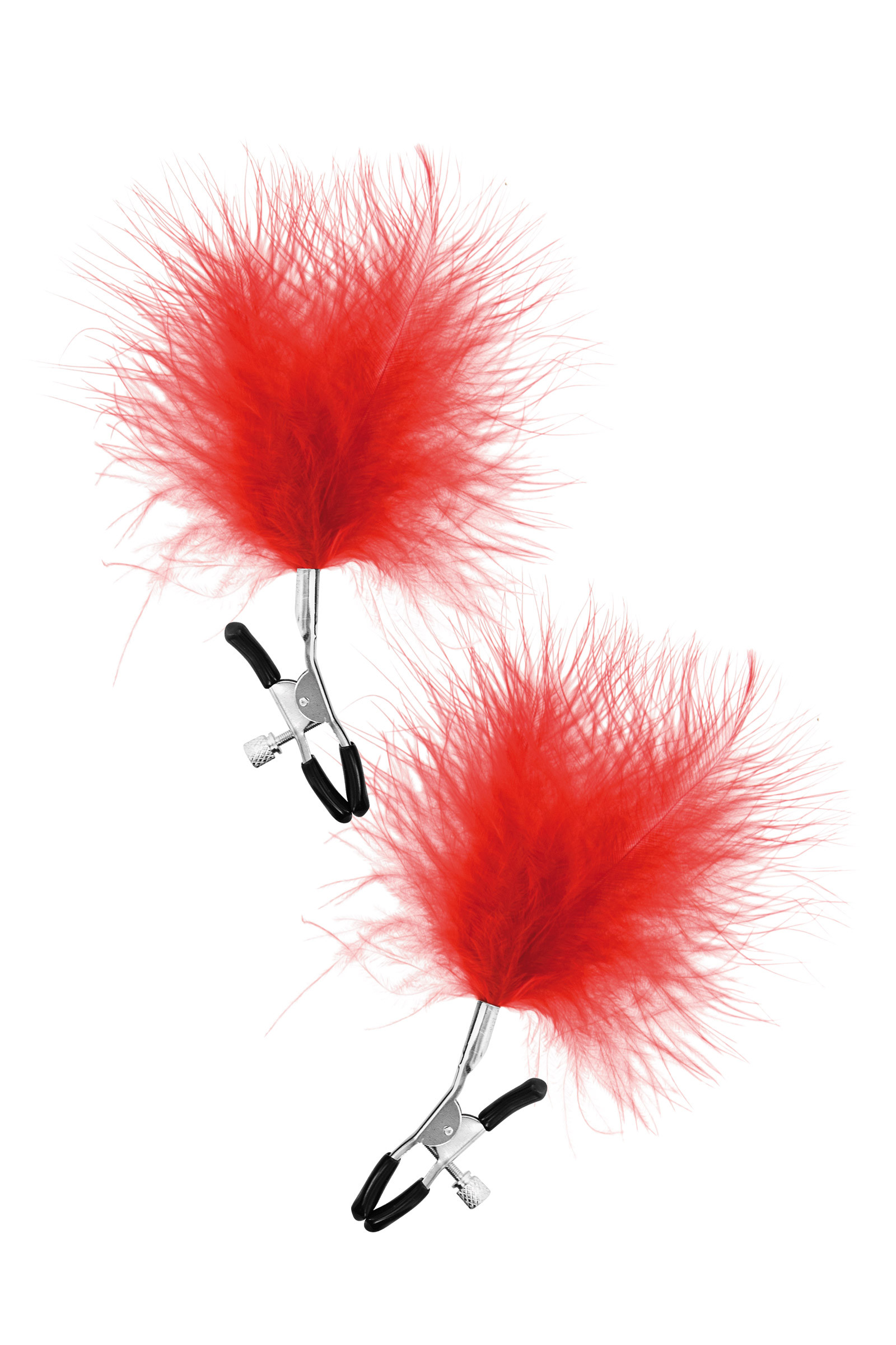 Pinces à tétons avec petites plumes -Rouge