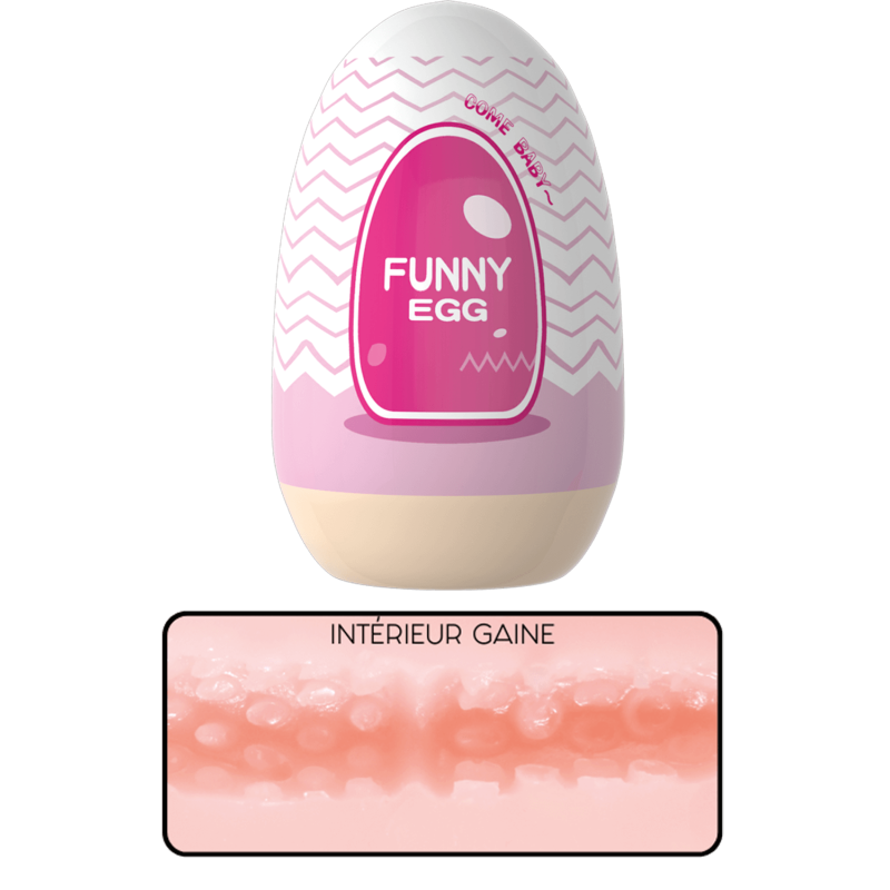 Gaine Masturbatrice Réutilisable FUNNY EGG – Design Réaliste Vagin -Coeur Ardent – Image 4