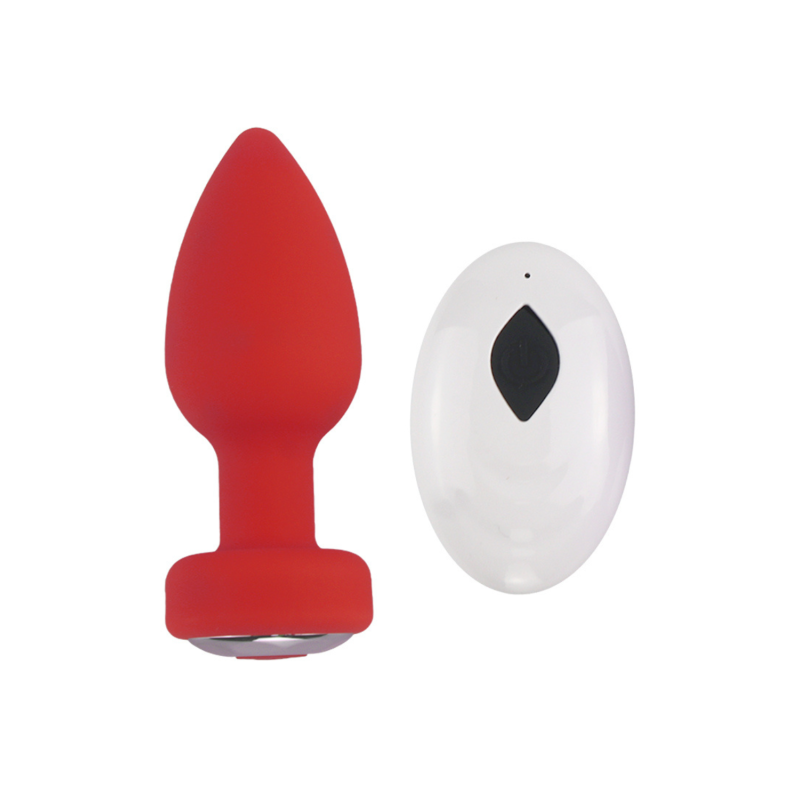 Plug Anal Vibrant Shaky Télécommandé-Rouge- Coeur Ardent