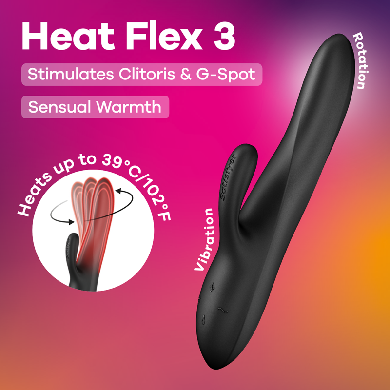 Vibromasseur Rabbit Heat Flex 3-Satisfyer – Image 2