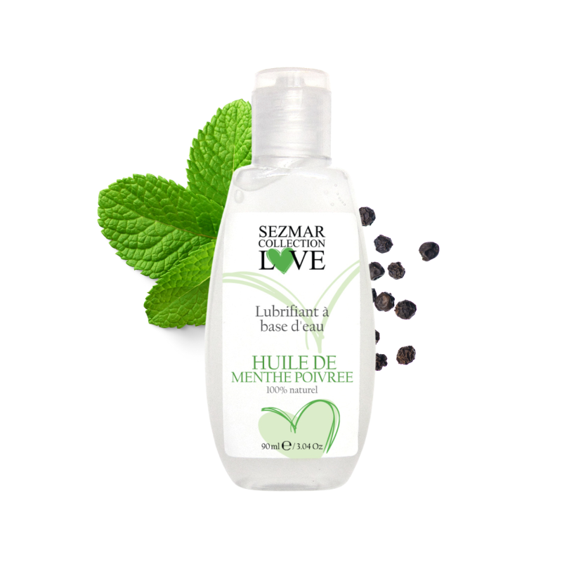 Lubrifiant à base d'eau 100% naturel- Menthe poivrée -90 ml